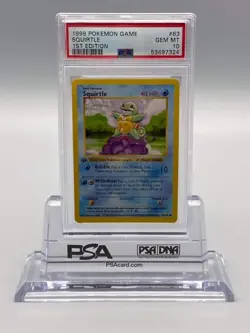 1999 POKEMON 1ST EDITION SQUIRTLE #63 SHADOWLESS PSA 10 GEM MINT - Image 1