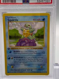 1999 POKEMON 1ST EDITION SQUIRTLE #63 SHADOWLESS PSA 10 GEM MINT - Image 2