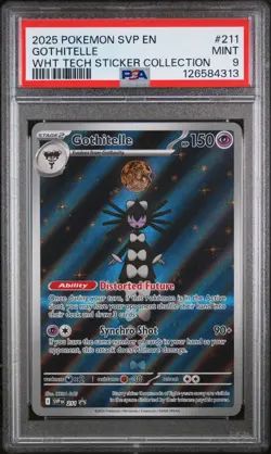 GOTHITELLE #211 2025 POKEMON SVP EN WHITE TECH STICKER BLACK STAR PROMO PSA 9 - Image 1