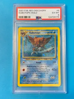 🦖 Kabutops Holo 6/75 | 2001 Neo Discovery | PSA 6 EX-MT | Vintage Pokemon TCG - Image 1