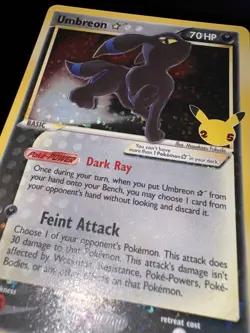 Pokemon Umbreon Gold Star 17/17 NM Super Clean 25th Anniversary Celebrations - Image 1
