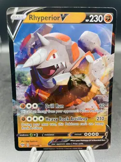 Pokemon Rhyperior V 095/189 Darkness Ablaze Ultra Rare Holo NM - Image 1