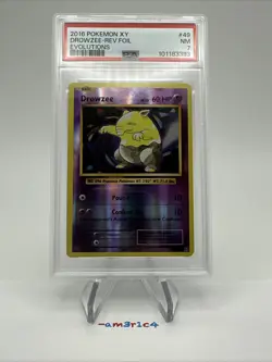 PSA 7 Drowzee Reverse Holo 49/108 - 2016 Pokemon XY Evolutions - Image 1