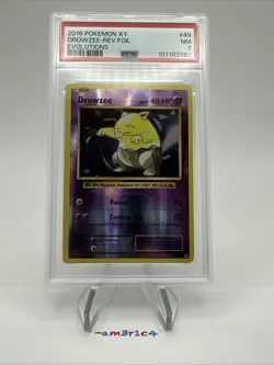 PSA 7 Drowzee Reverse Holo 49/108 - 2016 Pokemon XY Evolutions - Image 2