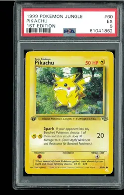 PSA 5 Pikachu - 60/64 - Jungle - 1st Edition Graded Pokemon - Image 1