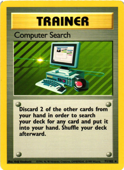 Pokemon TCG Computer Search 071/102 Base Set Rare NM - Image 1