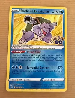 Radiant Blastoise - 018/078 - Pokemon GO - Holo Rare - Pokemon TCG NM/Mint - Image 1