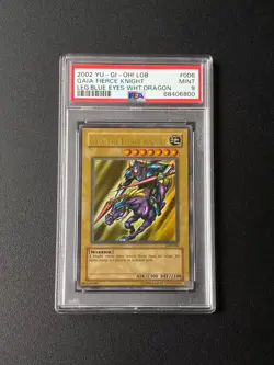 PSA 9 YUGIOh! Lob-Legend of Blue Eyes White Dragon 006 Gaia the Fierce Knight - Image 1