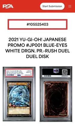 Yu-Gi-Oh! Japanese Blue-Eyes White Dragon JP001 Rush Duel Secret - PSA 10 - Image 3