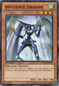 Yugioh! LP Influence Dragon - GAOV-EN093 - Common - 1st Edition Lightly Played, - Image 1