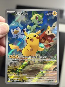Pikachu 027 SVP Pokemon Center Stamp Stamped Paldea Promo Pokemon Card - Image 2