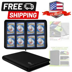 Trading Card Binder with Sleeves, 4 Pocket Ringless Card Binder 160 Side Loa... - Image 1