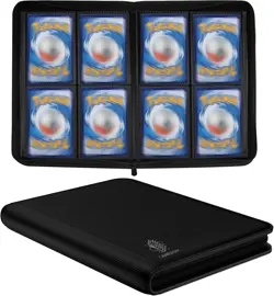 Trading Card Binder with Sleeves, 4 Pocket Ringless Card Binder 160 Side Loa... - Image 2