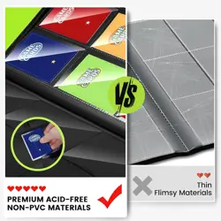 Trading Card Binder with Sleeves, 4 Pocket Ringless Card Binder 160 Side Loa... - Image 3