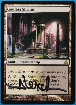 Godless Shrine Guildpact NM Land Rare SIGNED MAGIC CARD (ID# 504792) ABUGames - Image 1