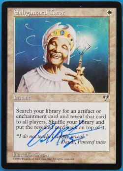 Enlightened Tutor Mirage NM White Uncommon SIGNED MTG CARD (ID# 504789) ABUGames - Image 1