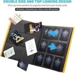 Upgraded 9 Pockets Trading Card Collection Binder, 360 Book Holder Album for ... - Image 5