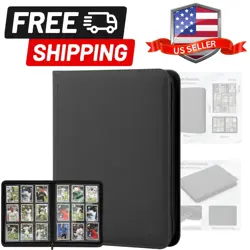 Card Binder 9 Pocket, Double Sided Pockets Trading Card Binder with 30 Sleeve... - Image 1