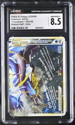 Palkia & Dialga Legend (Bottom) 102/102 Triumphant Holo CGC 8.5 Pokemon Card - Image 1