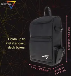 BCW SPECTRUM TCG BACKPACK BLACK HOLDS DECK BOXES PLAYMAT MTG POKEMON YUGIOH - Image 2