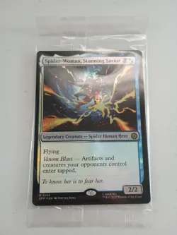 MTG Prerelease FOIL SPIDER-WOMAN, STUNNING SAVIOR SEALED Spider-Man Rare PROMO - Image 1