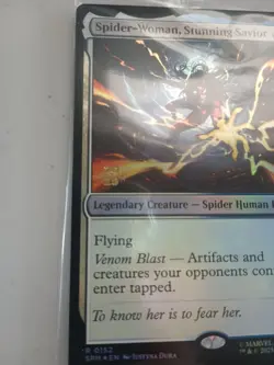 MTG Prerelease FOIL SPIDER-WOMAN, STUNNING SAVIOR SEALED Spider-Man Rare PROMO - Image 2