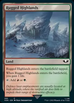 Rugged Highlands - Universes Beyond: Warhammer 40,000 #292 MTG Magic The Gatheri - Image 1