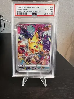2022 Pokemon JPN S-P FA/Pikachu PRCS.C/B Sword/Shield PSA 10 GEM MINT #323 - Image 1