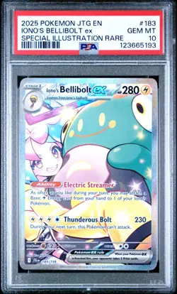 POKEMON PSA 10 SV 2025 Journey Together Iono's Bellibolt ex 183/159 SIR *5193 - Image 1