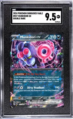 2024 Pokemon Scarlet & Violet Shrouded Fable Munkidori #037/064 SGC 9.5 - Image 1
