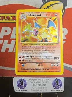 1999 Pokemon TCG Base Set Unlimited Charizard Holo Card#4/102 Hp Wizards Vintage - Image 1