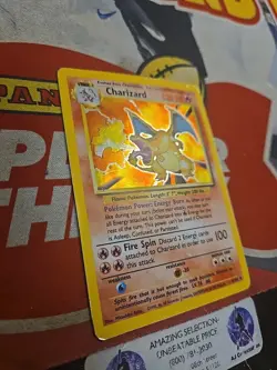1999 Pokemon TCG Base Set Unlimited Charizard Holo Card#4/102 Hp Wizards Vintage - Image 2