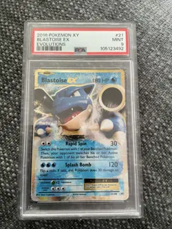 Pokemon TCG Blastoise EX XY Evolutions 2016 Holo Rare Card 21/108 PSA 9 - Image 1