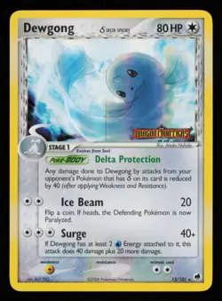 Pokemon Card Dewgong Delta Species 15/101 Dragon Frontiers Reverse Holo LP 2006 - Image 1