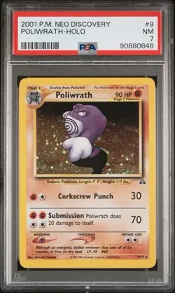 Poliwrath 9/75 PSA 7 NM Holo Rare Pokemon Card Unlimited Neo Discovery - Image 1