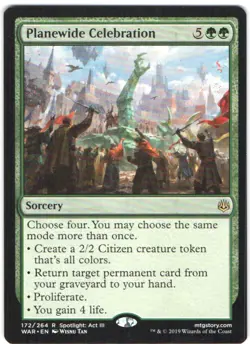 PLANEWIDE CELEBRATION 172/264 MAGIC: THE GATHERING WAR OF THE SPARK WAR RARE - Image 1
