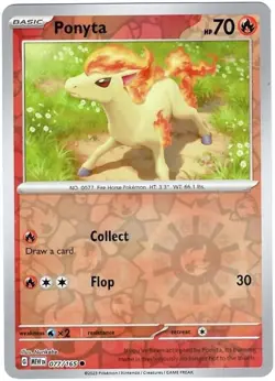 Ponyta 077/165 Sv: Scarlet & Violet 151 Reverse Holo - Pokemon Card - NM! - Image 1