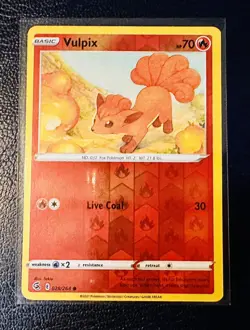 Vulpix (028/264) Pokemon Fusion Strike Reverse Holo TGC Collectable Card - Image 1