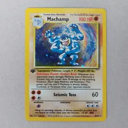 Machamp 8/102 1st Edition Base Set Holo Rare Pokemon Card WOTC - Image 1