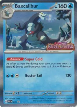 BAXCALIBUR SVP 019 PALDEA EVOLVED PROMO POKEMON (STAMPED PRE-RELEASE, NM) - Image 1