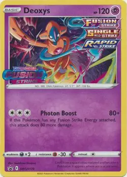 DEOXYS SWSH170 FUSION STRIKE BLACK STAR PROMO POKEMON (STAMPED PRE-RELEASE, NM) - Image 1