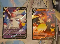 Pokemon celebrations Lance's Charizard.. Dark Sylveon bundle 2 cards - Image 1