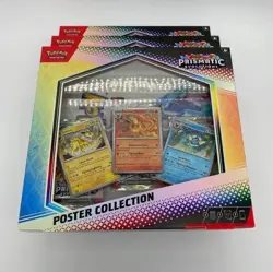 Pokemon TCG Prismatic Evolutions Poster Collection Promo Cards with Poster x3 - Image 1