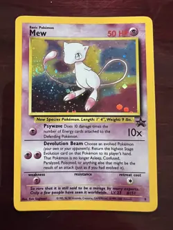 👀 Pokemon Black Star Mew Pokemon League Promo HOLO SWIRL 🌀 💎👀 - Image 2