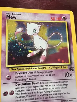 👀 Pokemon Black Star Mew Pokemon League Promo HOLO SWIRL 🌀 💎👀 - Image 4