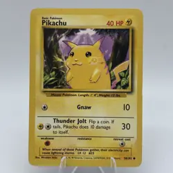 Pikachu 58/102 Base Set Unlimited Non Holo WoTC Starter Pokemon TCG 1999 LP - Image 1