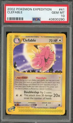 2002 Pokemon Expedition #41 Clefable PSA 10 Gem Mint - Image 1