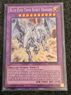 Yu-Gi-Oh! TCG Blue-Eyes Twin Burst Dragon Secret Rare SHVI-EN099 NM 1st Ed - Image 1