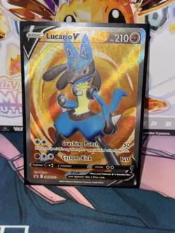 Lucario V Full Art Black Star Promo SWSH213 Pokemon Card TCG Near Mint+ - Image 1