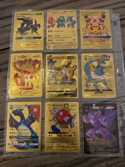🔥🔥NINE GOLDEN POKEMON CARDS🔥🔥 All are Included. Card Case Included. - Image 1